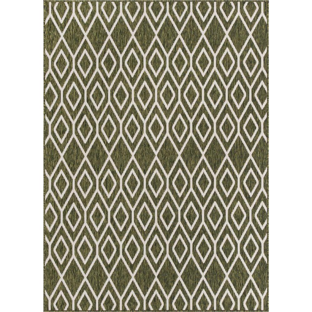 Jill Zarin Outdoor Turks and Caicos Area Rug 1' 4" x 1' 4", Square Green. Picture 1