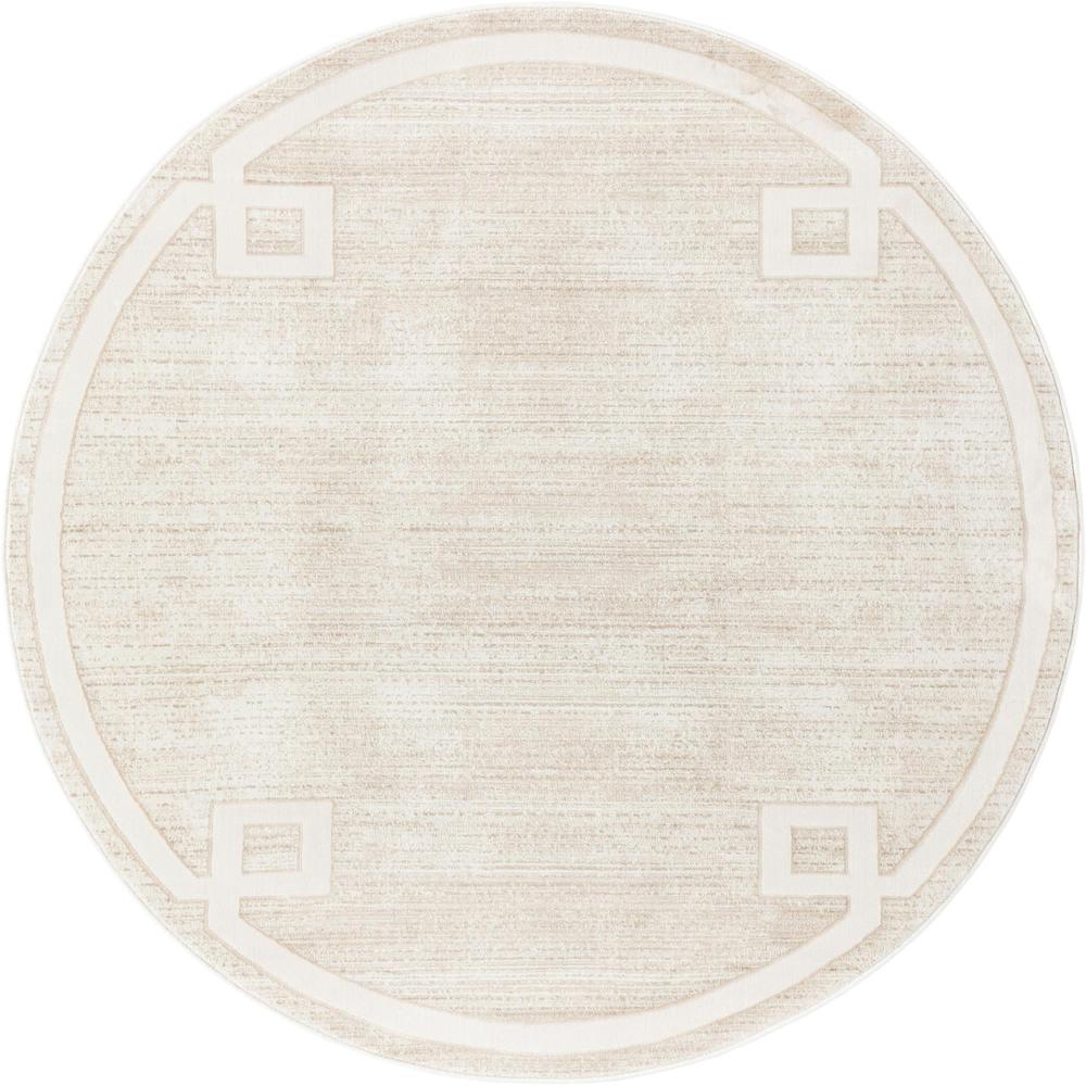 Uptown Lenox Hill Area Rug 5' 3" x 5' 3", Round Beige. Picture 1