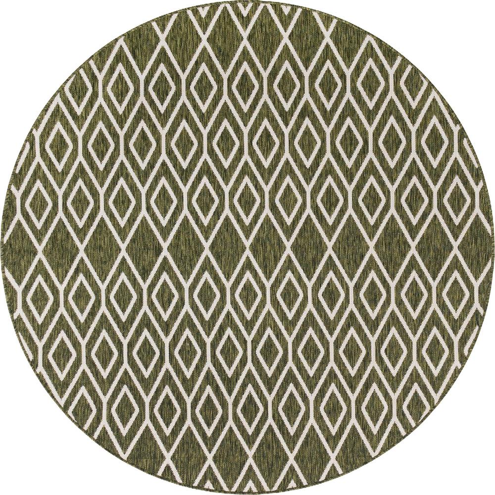 Jill Zarin Outdoor Turks and Caicos Area Rug 6' 7" x 6' 7", Round Green. Picture 1