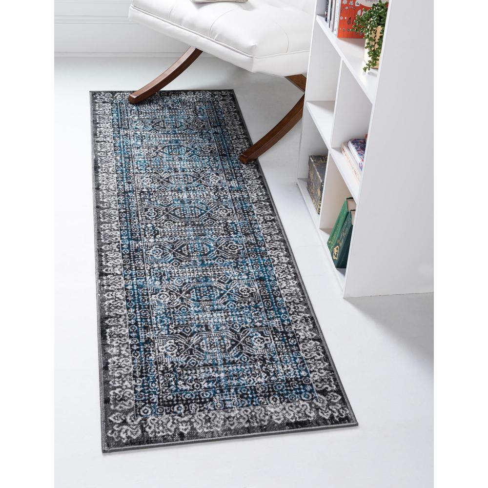 Unique Loom 6 Ft Runner in Gray (3149362). Picture 2