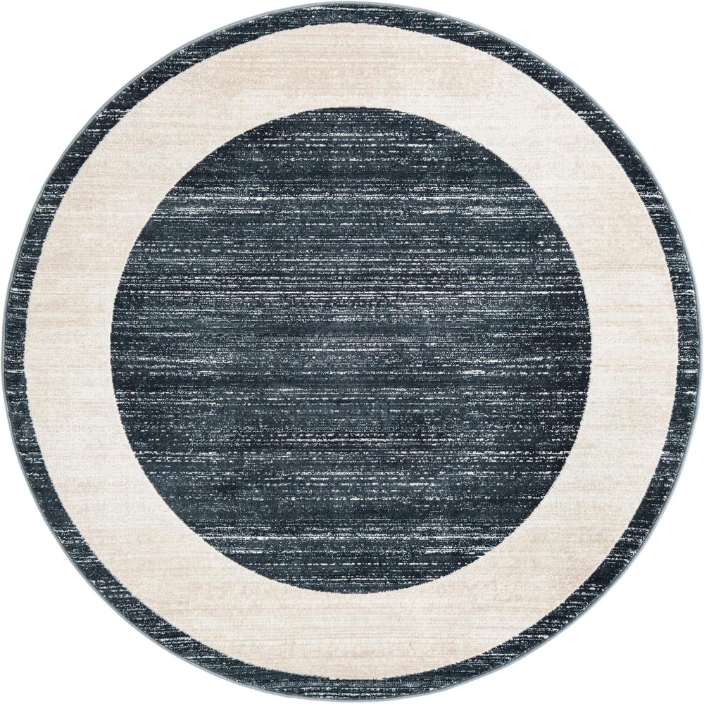 Uptown Yorkville Area Rug 5' 3" x 5' 3", Round Navy Blue. Picture 1