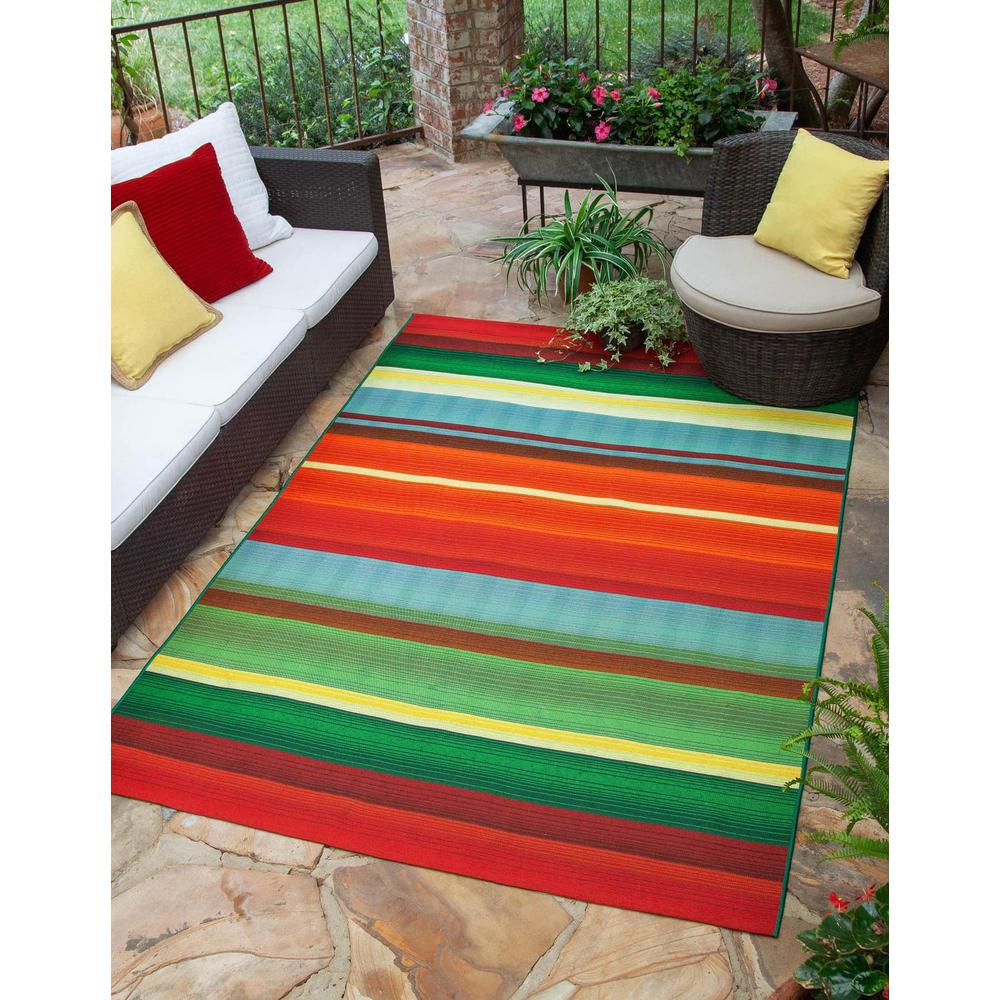 Outdoor Modern Collection, Area Rug, Multi, 4' 0" x 6' 0", Rectangular. Picture 2