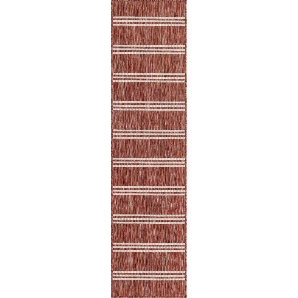Jill Zarin Outdoor Anguilla Area Rug 2' 0" x 8' 0", Runner Rust Red. Picture 1