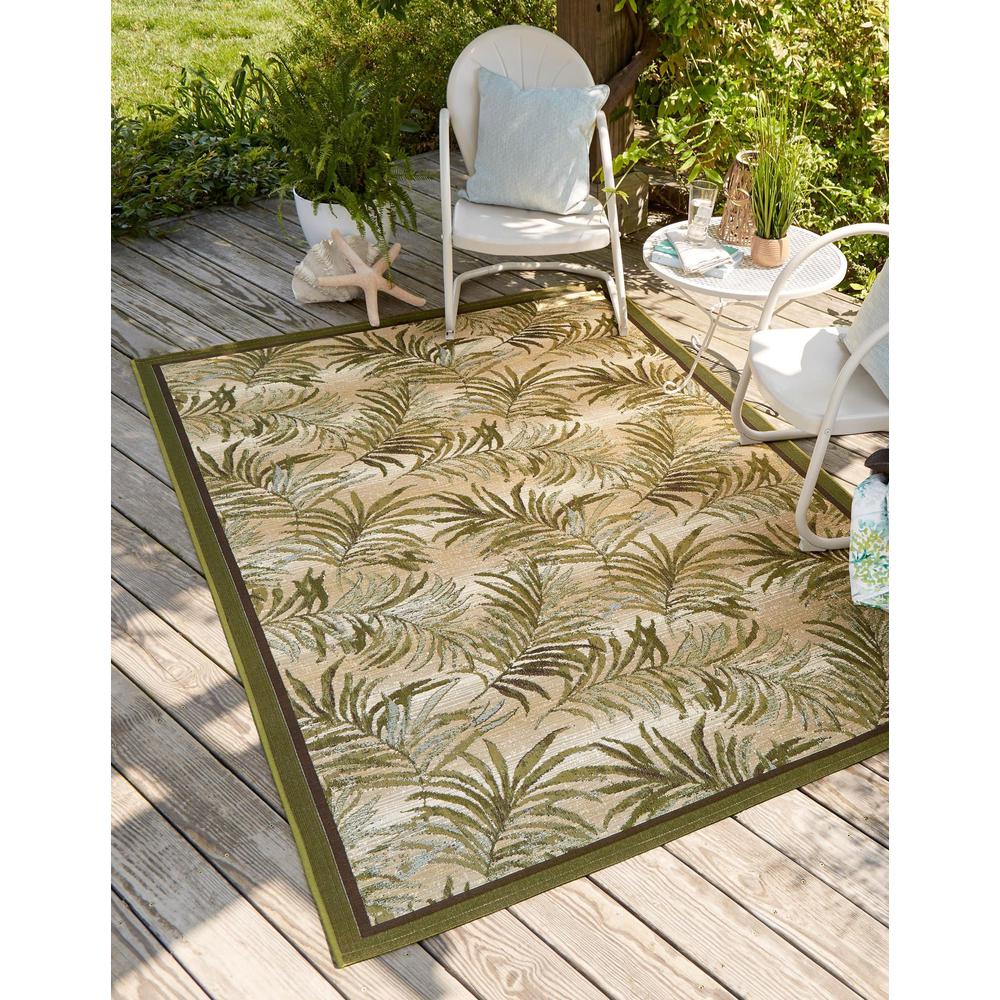 Outdoor Botanical Collection, Area Rug, Green, 5' 3" x 8' 0", Rectangular. Picture 2