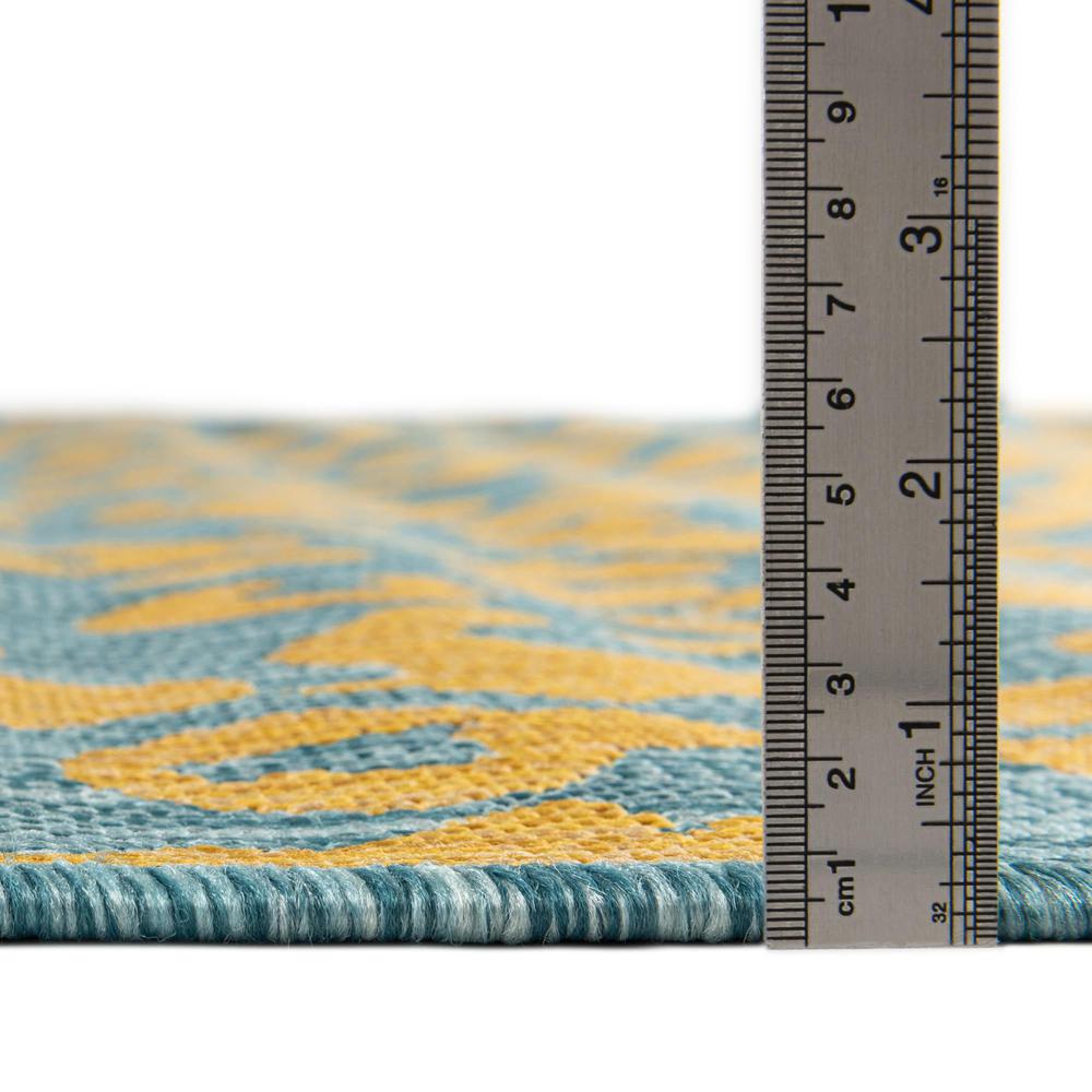 Outdoor Safari Collection, Area Rug, Blue Yellow, 2' 11" x 10' 0", Runner. Picture 5