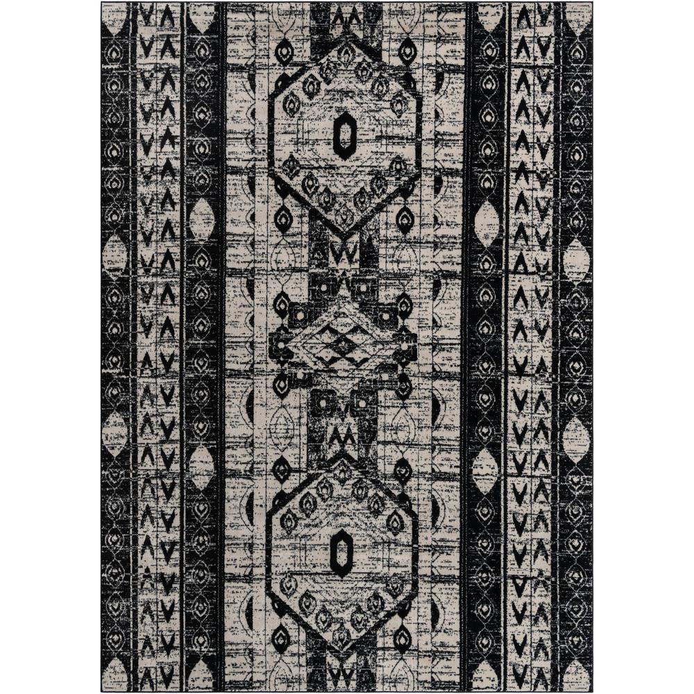 Portland Depoe Area Rug 10' 0" x 14' 0", Rectangular Black and White. Picture 1