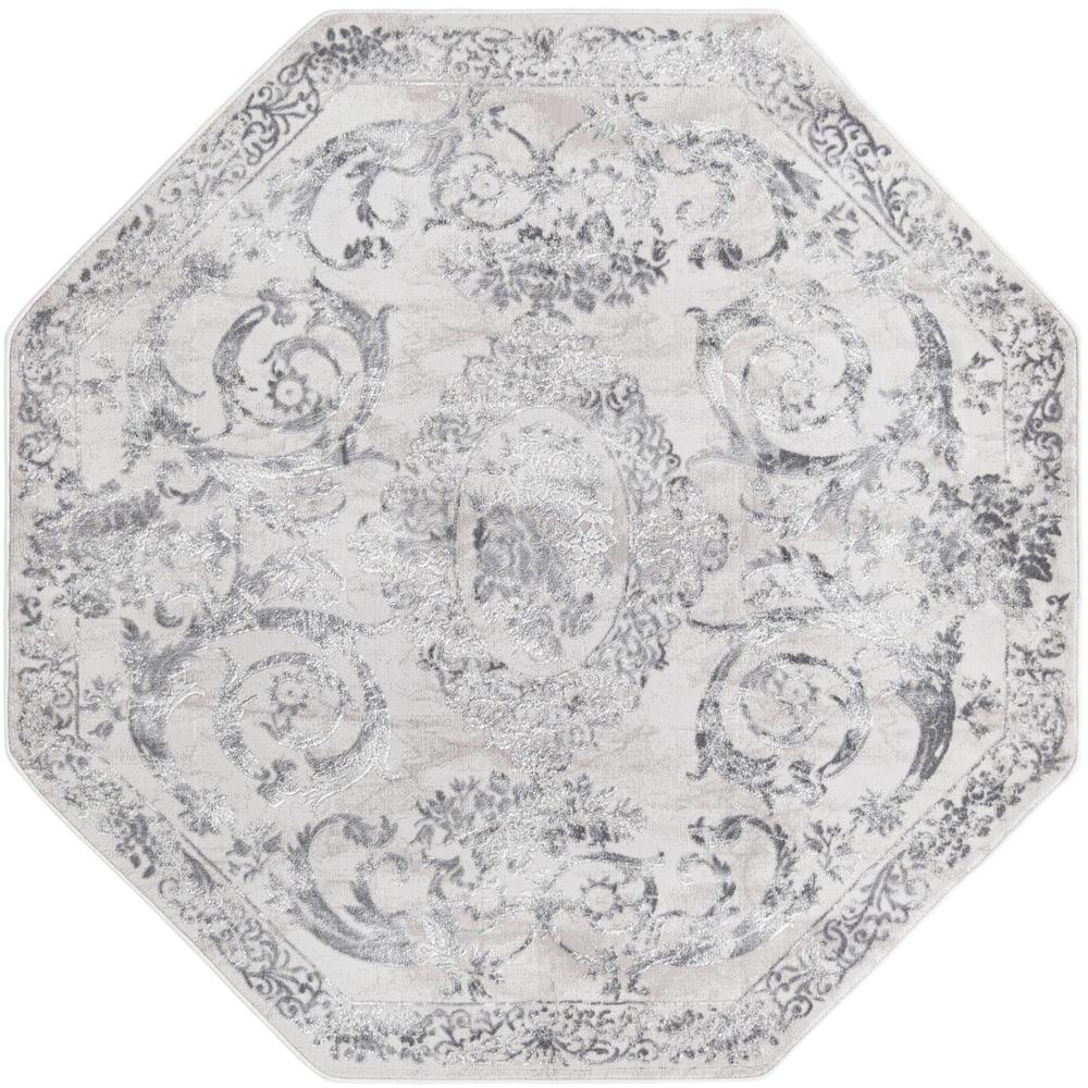 Finsbury Diana Area Rug 5' 3" x 5' 3", Octagon Gray. Picture 1