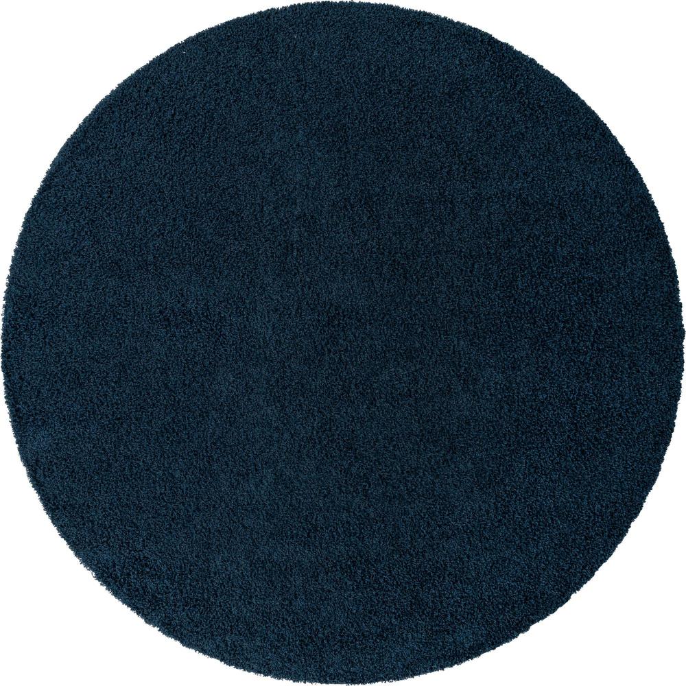 Unique Loom 10 Ft Round Rug in Navy Blue (3151324). Picture 1