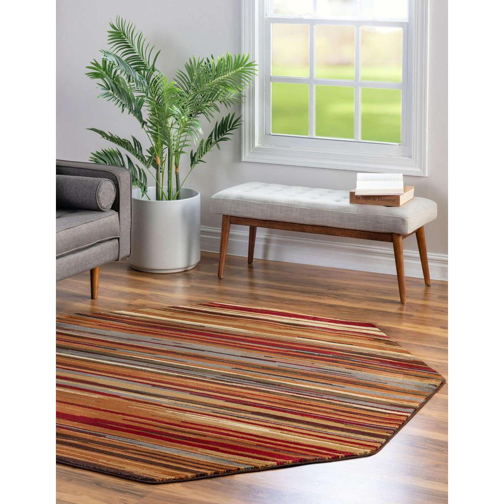 Barista Collection, Area Rug, Beige, 7' 0" x 7' 0", Octagon. Picture 3