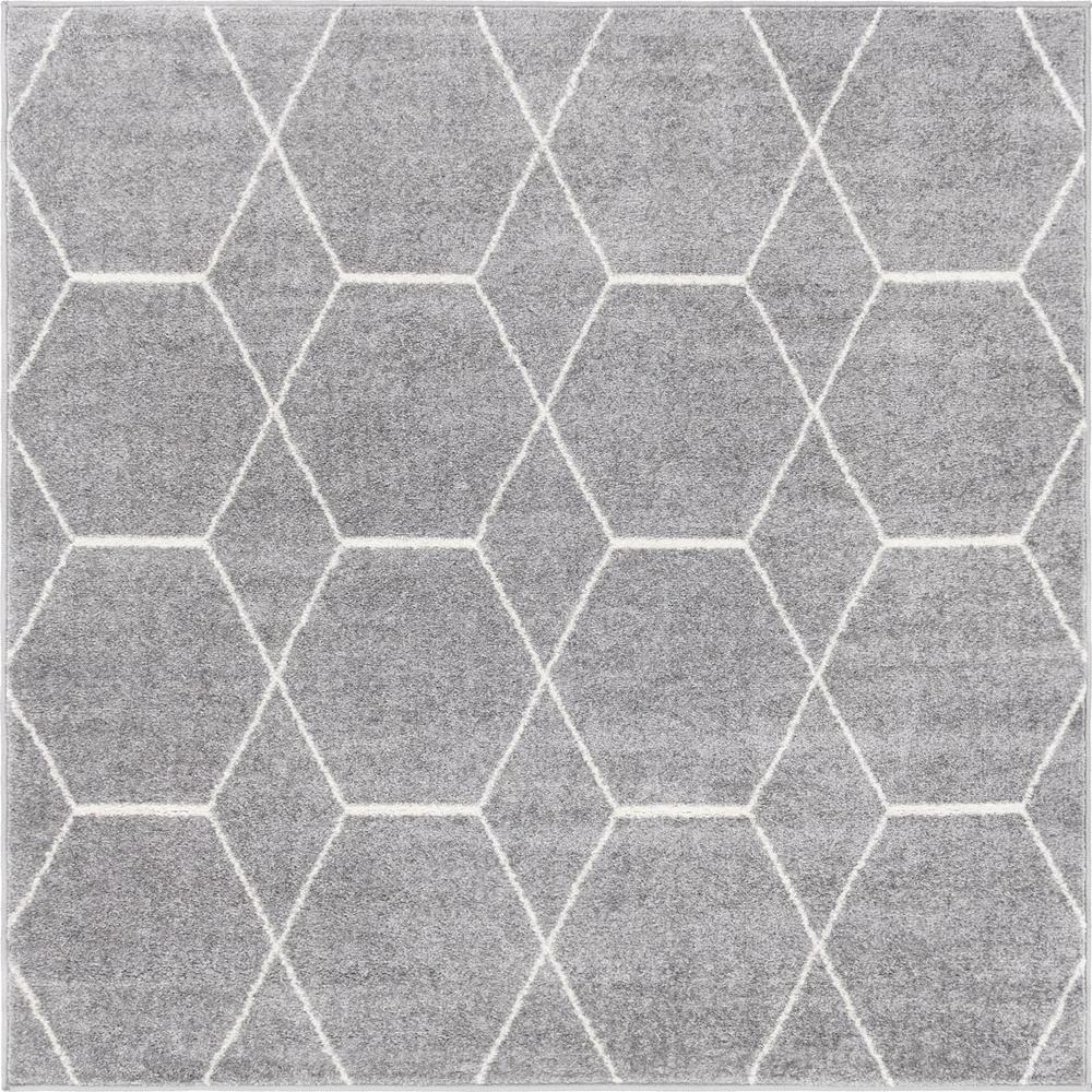 Unique Loom 5 Ft Square Rug in Light Gray (3151527). Picture 1