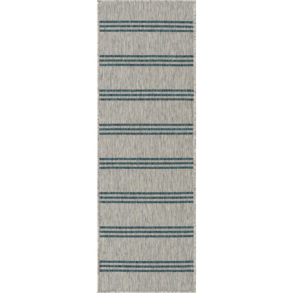 Jill Zarin Outdoor Collection, Area Rug, Light Gray, 2' 0" x 6' 0", Runner. Picture 1