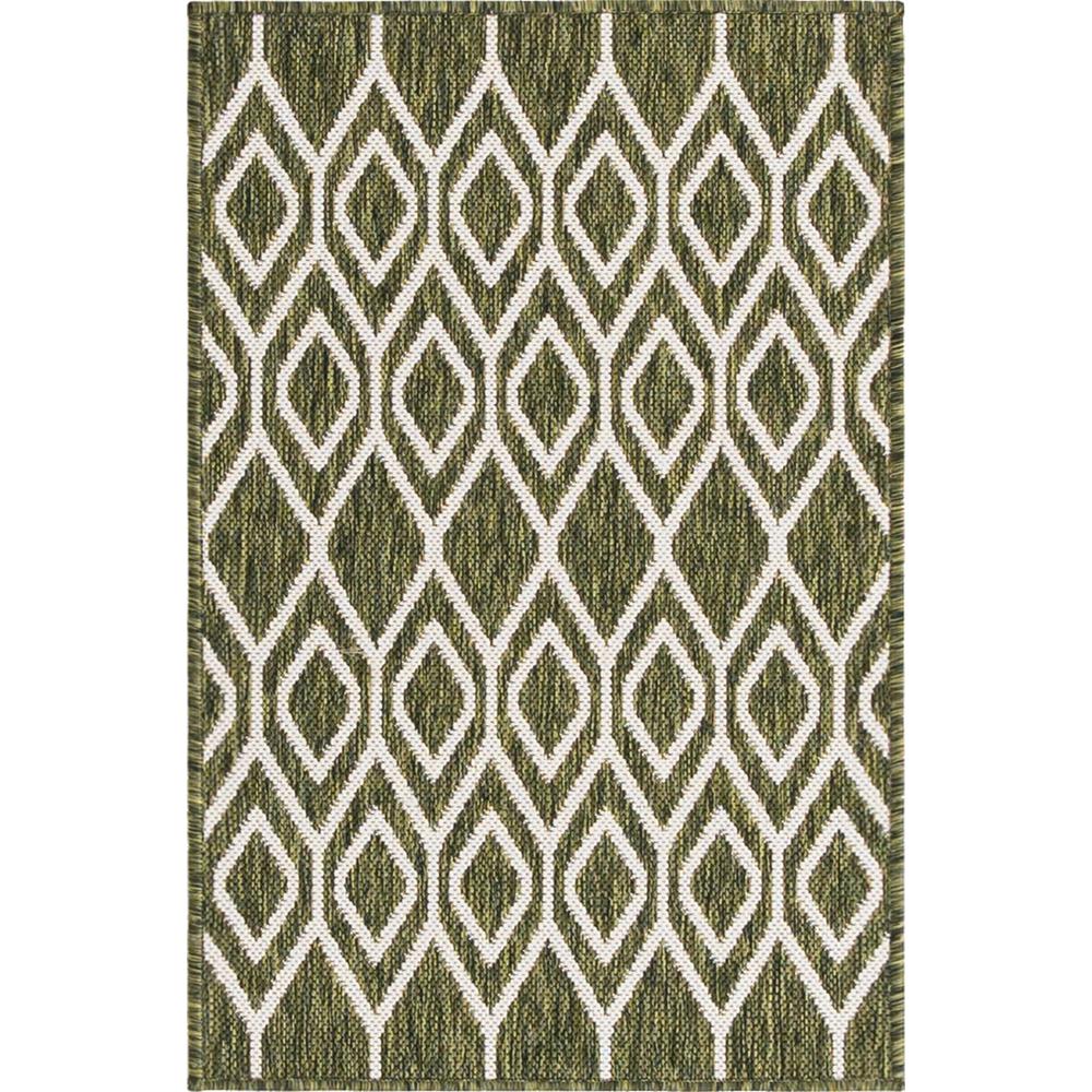 Jill Zarin Outdoor Turks and Caicos Area Rug 2' 2" x 3' 0", Rectangular Green. Picture 1