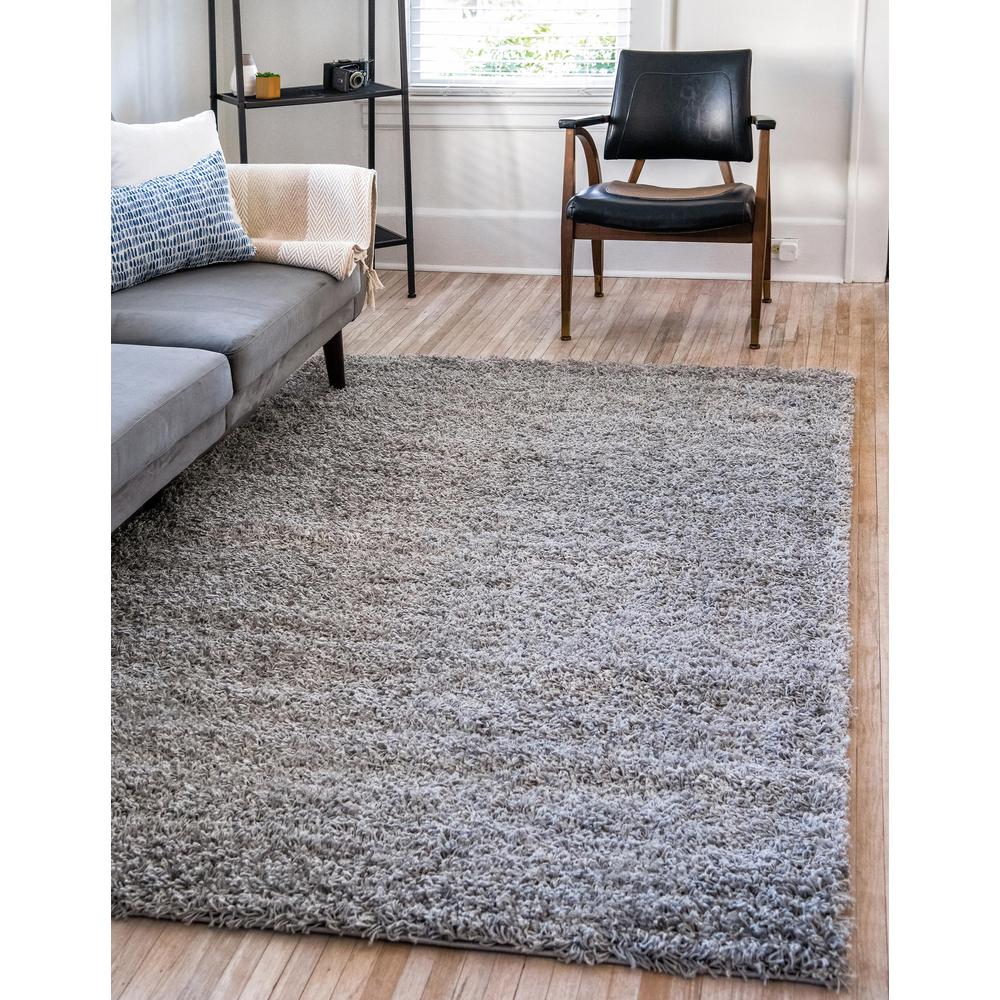 Solid Shag Rug, Cloud Gray (5' 0 x 8' 0). Picture 2
