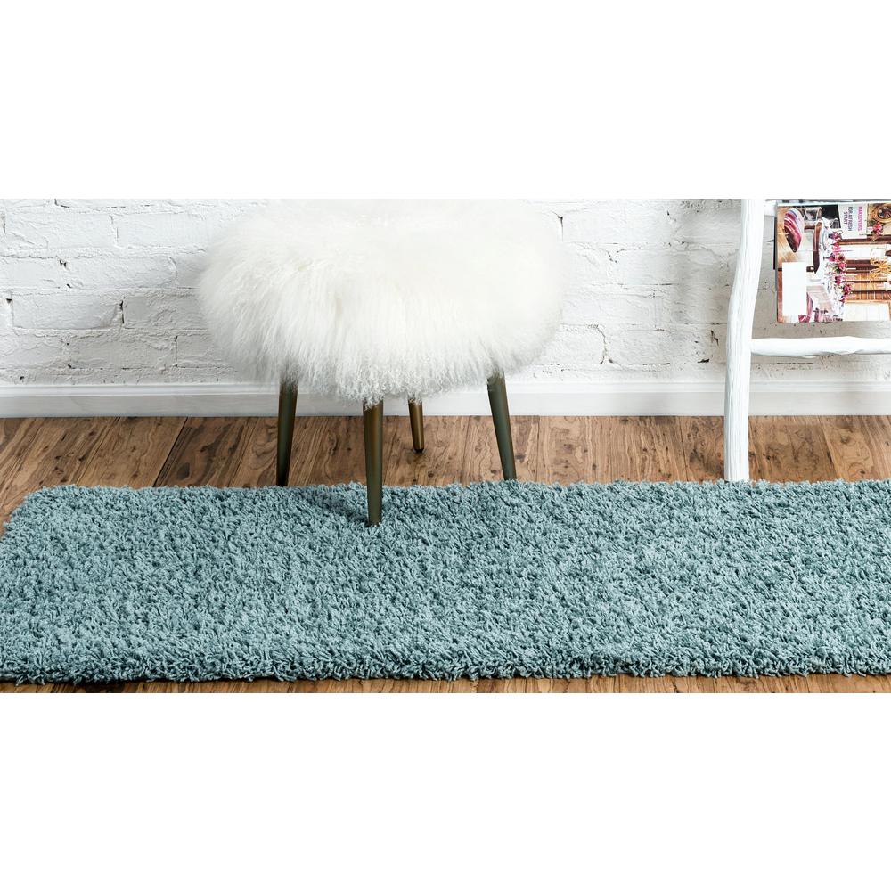 Solid Shag Rug, Slate Blue (2' 6 x 16' 5). Picture 3