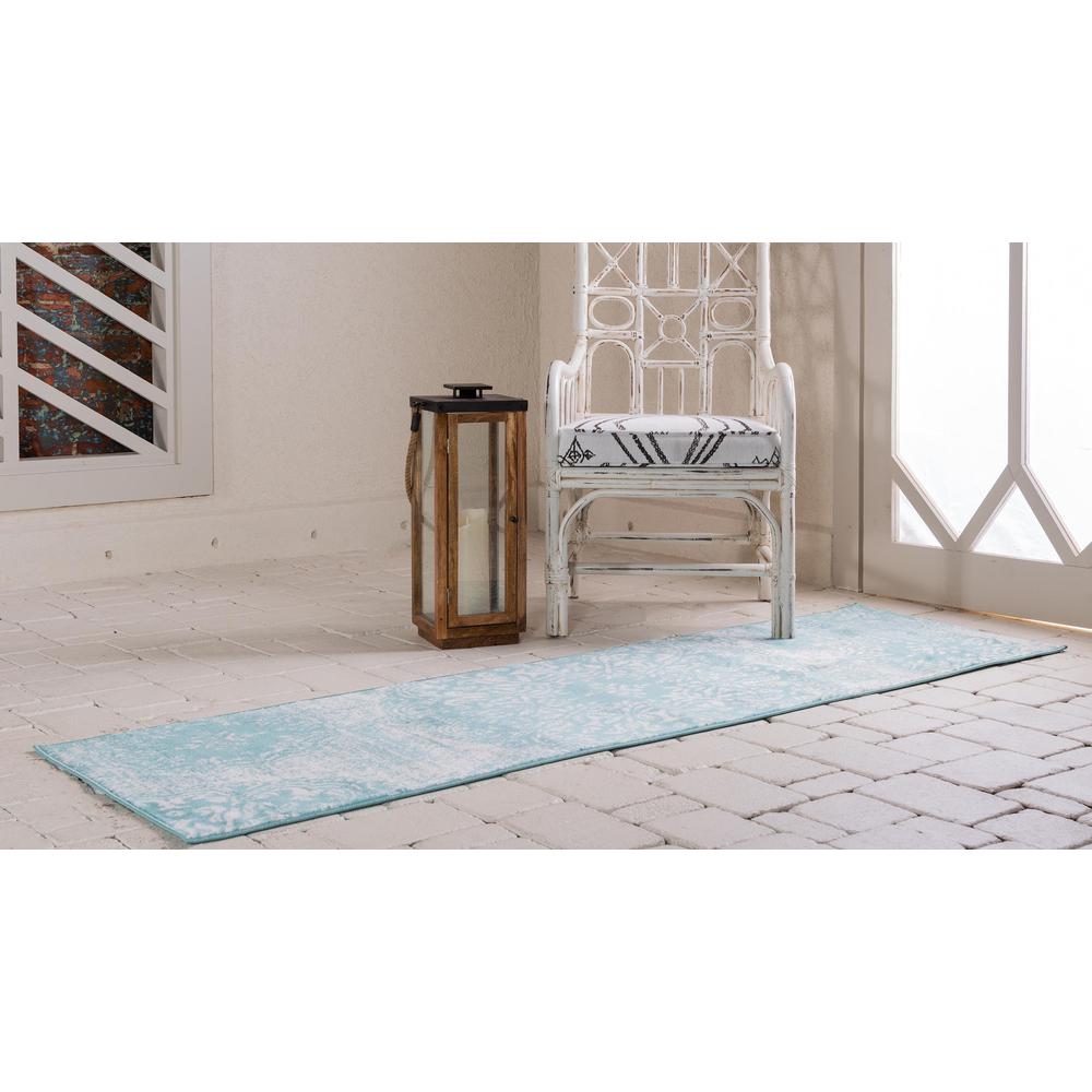 Grand Sofia Rug, Turquoise (3' 3 x 16' 5). Picture 3
