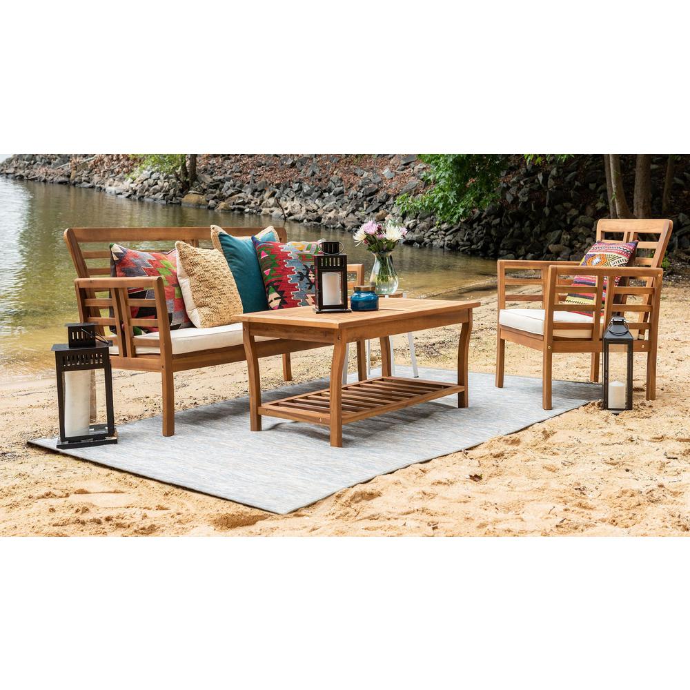 Outdoor Patio Rug, Blue (6' 3 x 9' 0). Picture 3