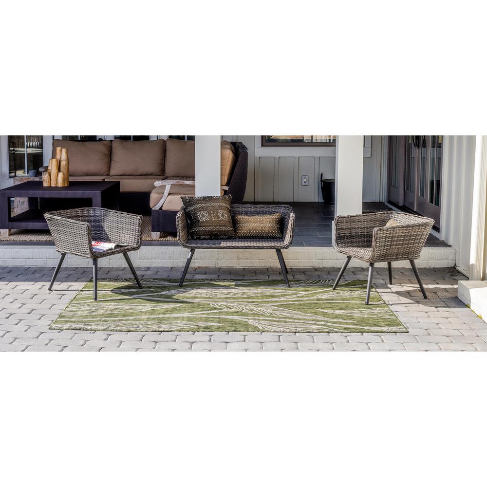 Outdoor Leaf Rug, Green (6' 0 x 9' 0). Picture 4