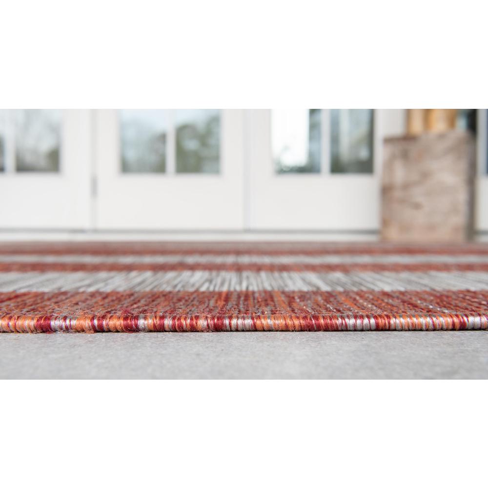 Outdoor Distressed Stripe Rug, Rust Red (6' 0 x 9' 0). Picture 5