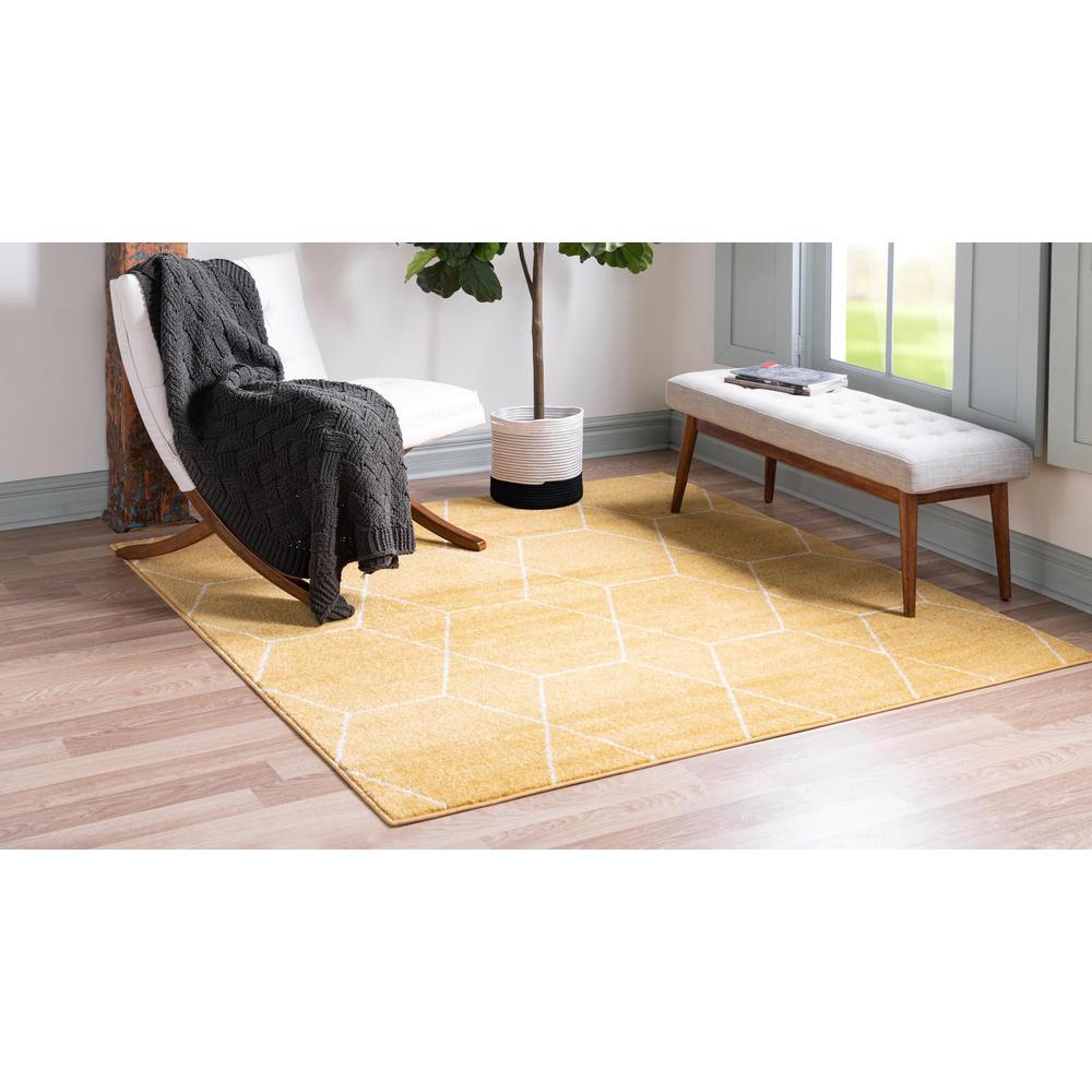 Unique Loom 6 Ft Square Rug in Yellow (3151630). Picture 3