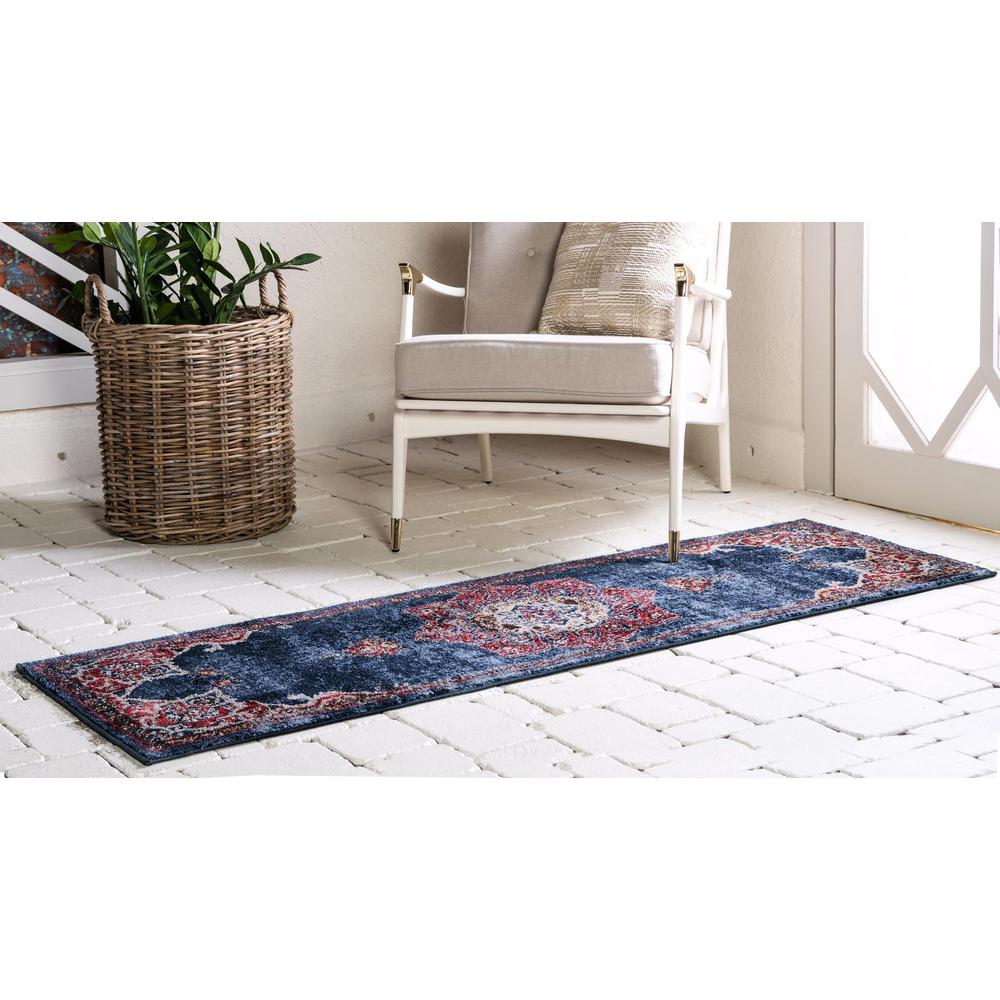 Unique Loom 12 Ft Runner in Navy Blue (3153866). Picture 3