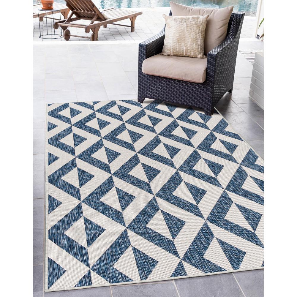 Jill Zarin Outdoor Collection, Area Rug, Blue 7' 0" x 10' 0", Rectangular. Picture 2