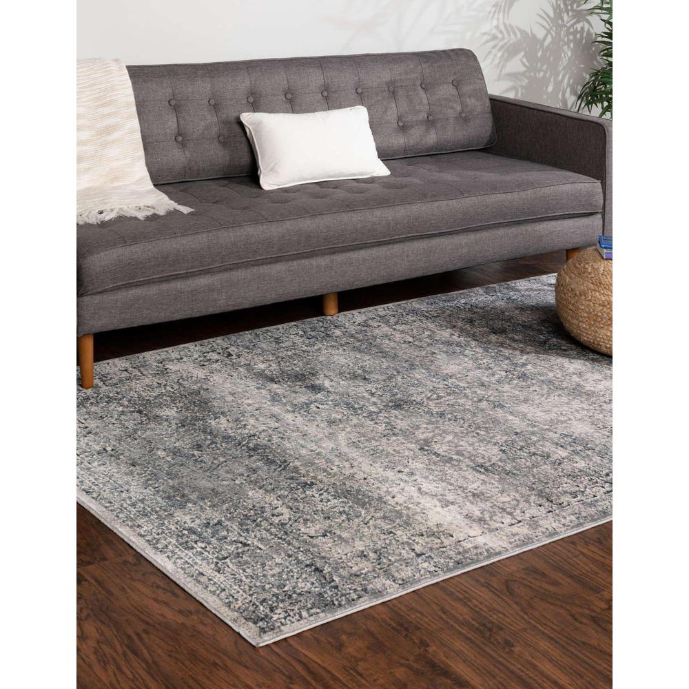 Chateau Jefferson Area Rug 7' 10" x 11' 0", Rectangular Blue Gray. Picture 3