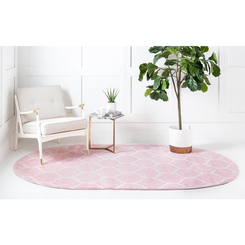Unique Loom 8x10 Oval Rug in Pink (3151539). Picture 4