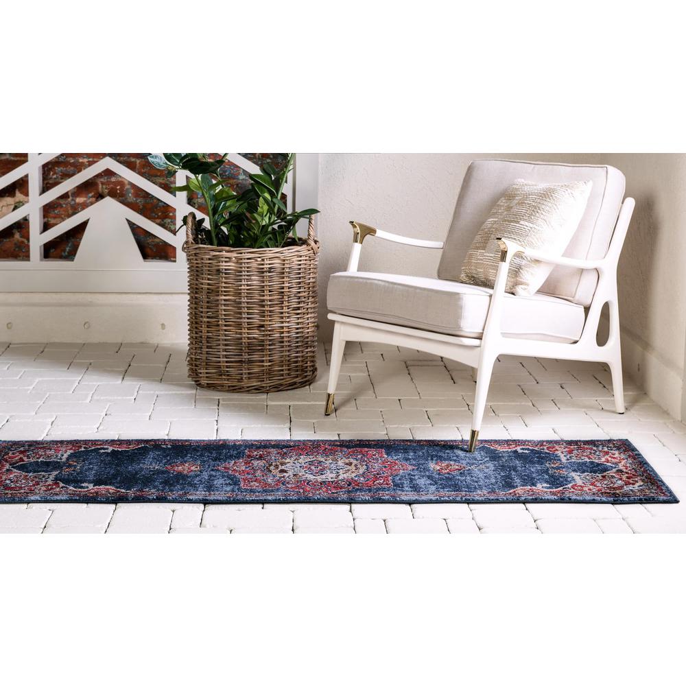 Unique Loom 12 Ft Runner in Navy Blue (3153866). Picture 4