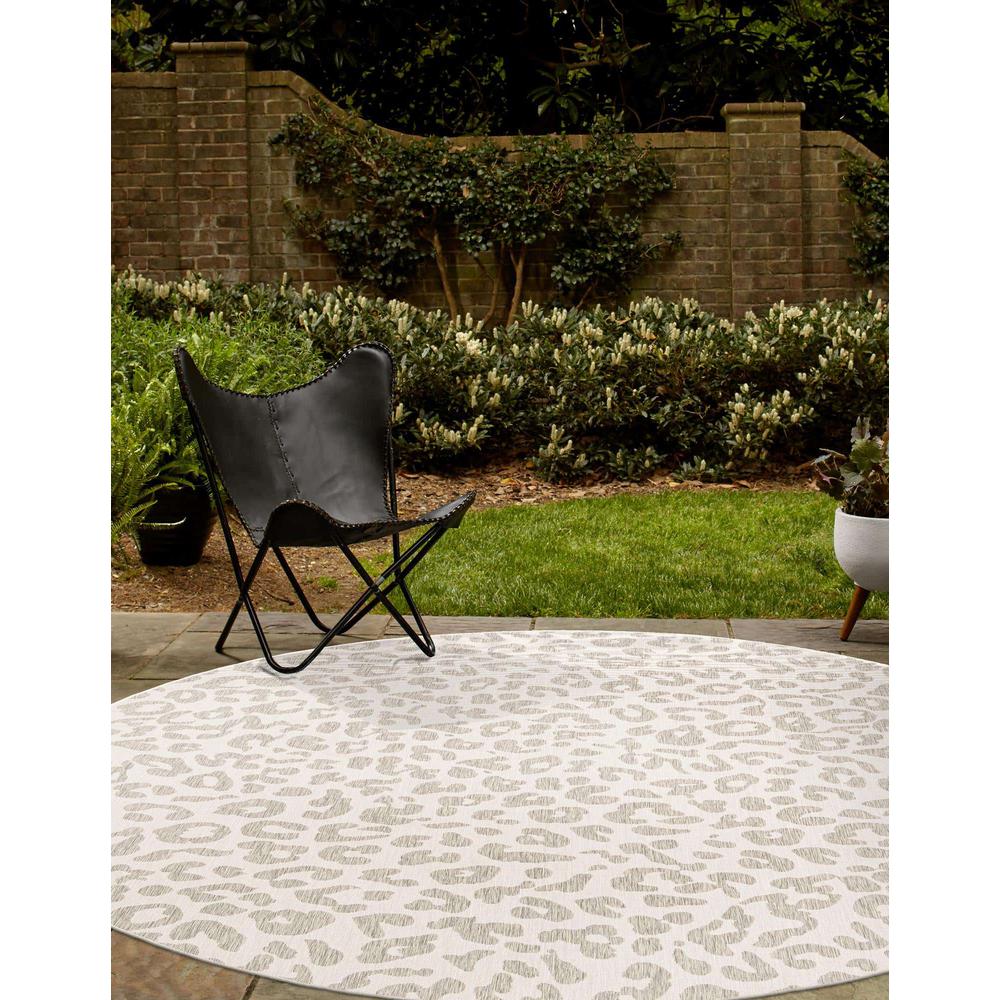 Outdoor Safari Collection, Area Rug, Ivory Gray, 3' 0" x 3' 0", Round. Picture 3