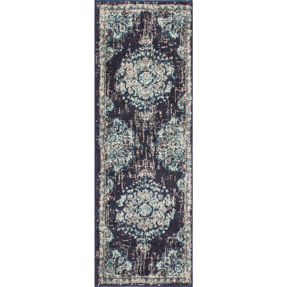Unique Loom 6 Ft Runner in Navy Blue (3143392). Picture 1