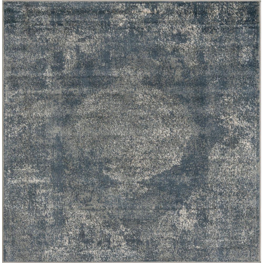 Portland Woodburn Area Rug 5' 3" x 5' 3", Square Blue. Picture 1