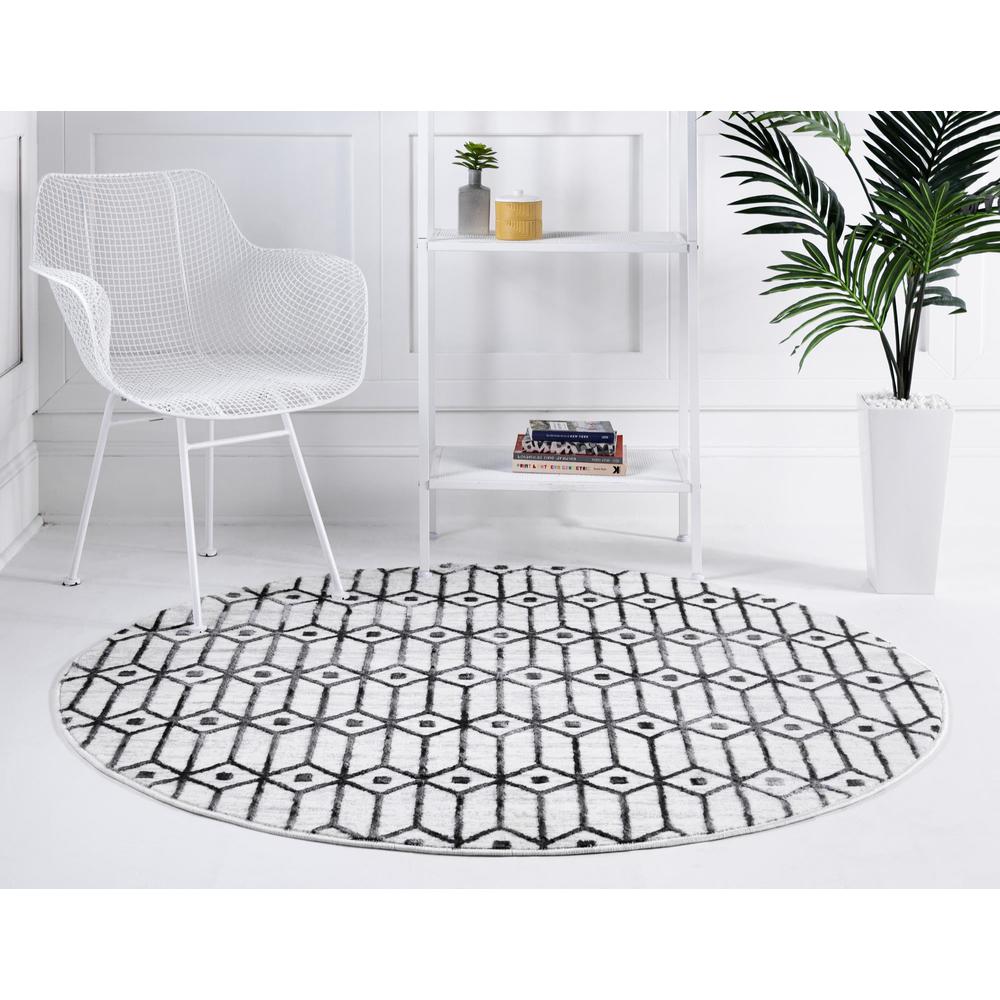 Unique Loom 8 Ft Round Rug in Ivory (3149146). Picture 3