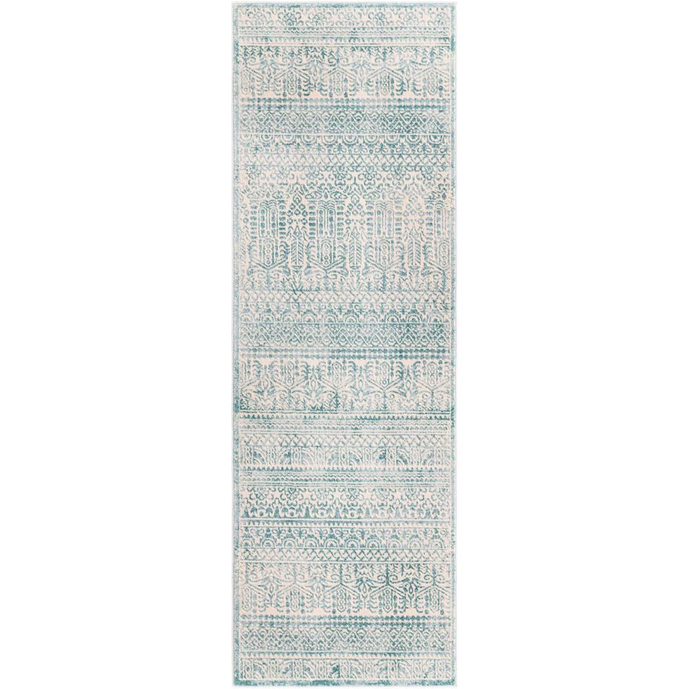 Uptown Area Rug 2' 7" x 8' 0", Runner Teal. Picture 1