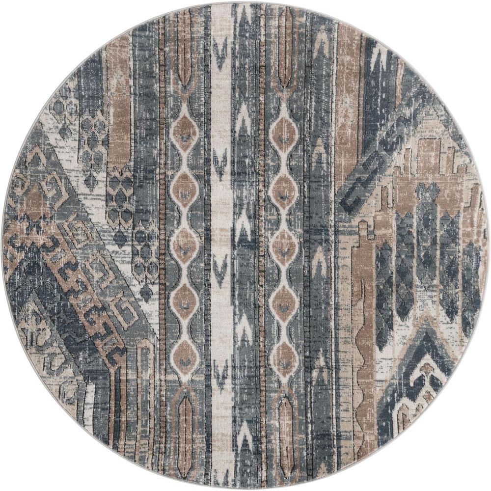 Portland Orford Area Rug 5' 3" x 5' 3", Round Navy Blue. Picture 1