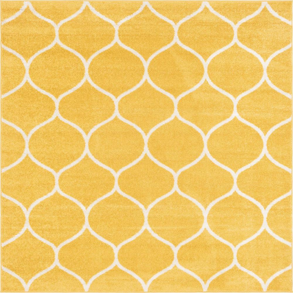 Unique Loom 7 Ft Square Rug in Yellow (3151670). Picture 1