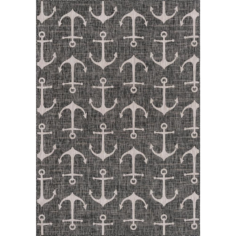 Unique Loom Rectangular 7x10 Rug in Charcoal (3162722). Picture 1