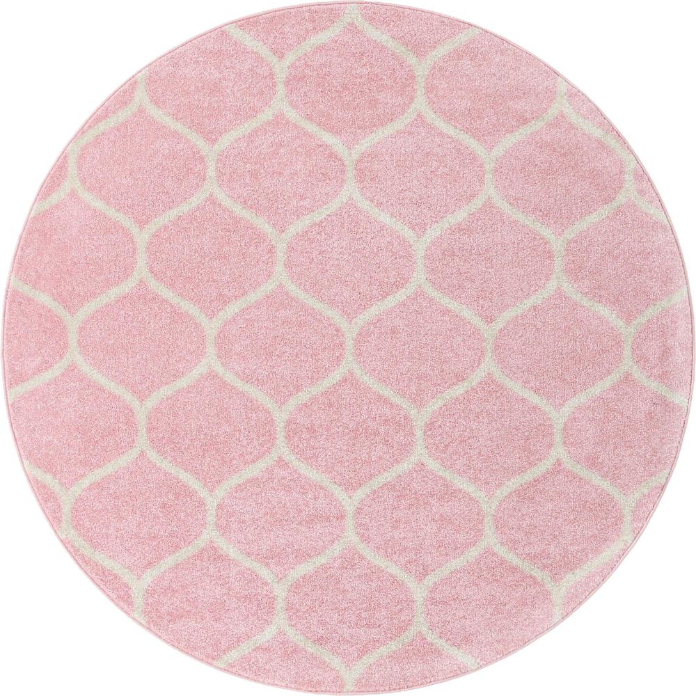 Unique Loom 6 Ft Round Rug in Pink (3151534). Picture 1