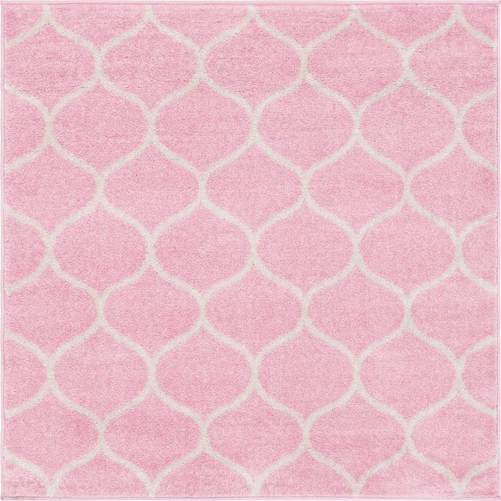 Unique Loom 4 Ft Square Rug in Pink (3151543). Picture 1