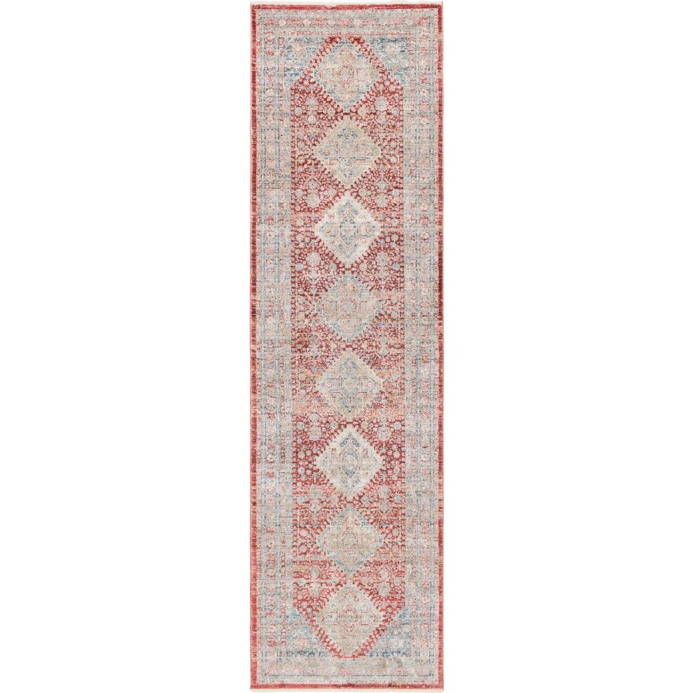 Unique Loom 10 Ft Runner in Red (3147976). Picture 1