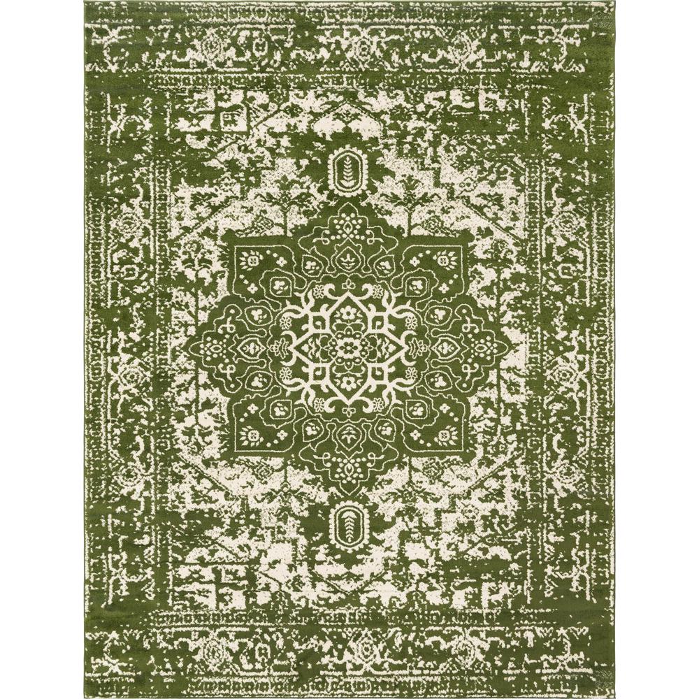 Unique Loom Rectangular 10x13 Rug in Green (3150443). The main picture.