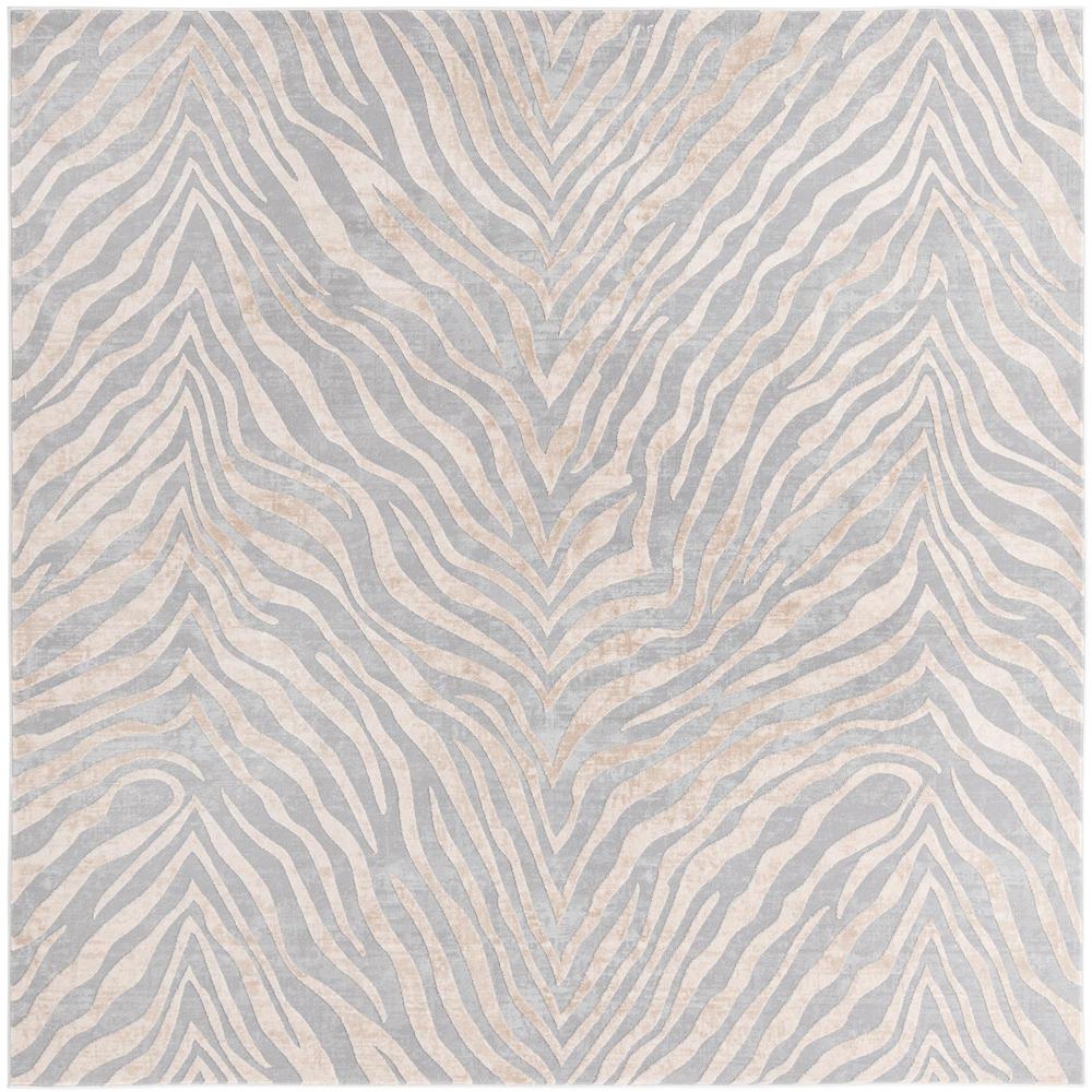 Finsbury Meghan Area Rug 7' 10" x 7' 10", Square Gray and Ivory. Picture 1