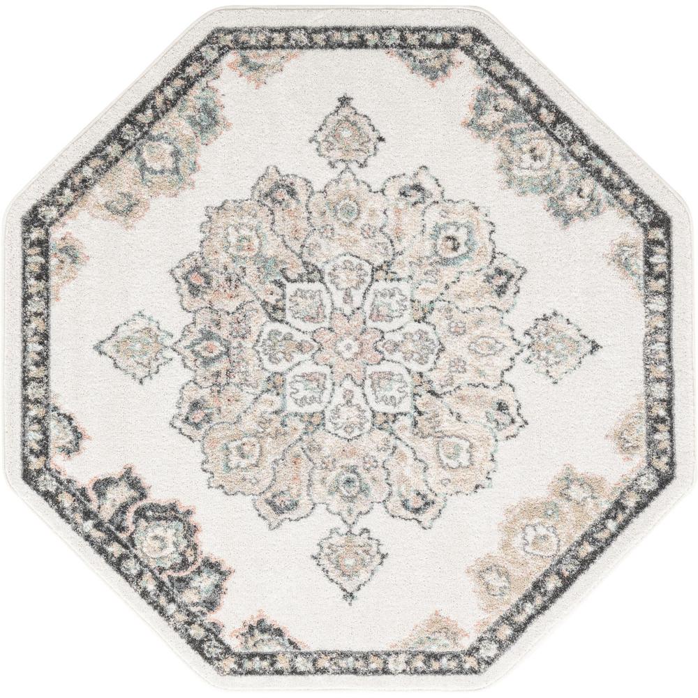 Unique Loom 5 Ft Octagon Rug in Ivory (3158670). Picture 1