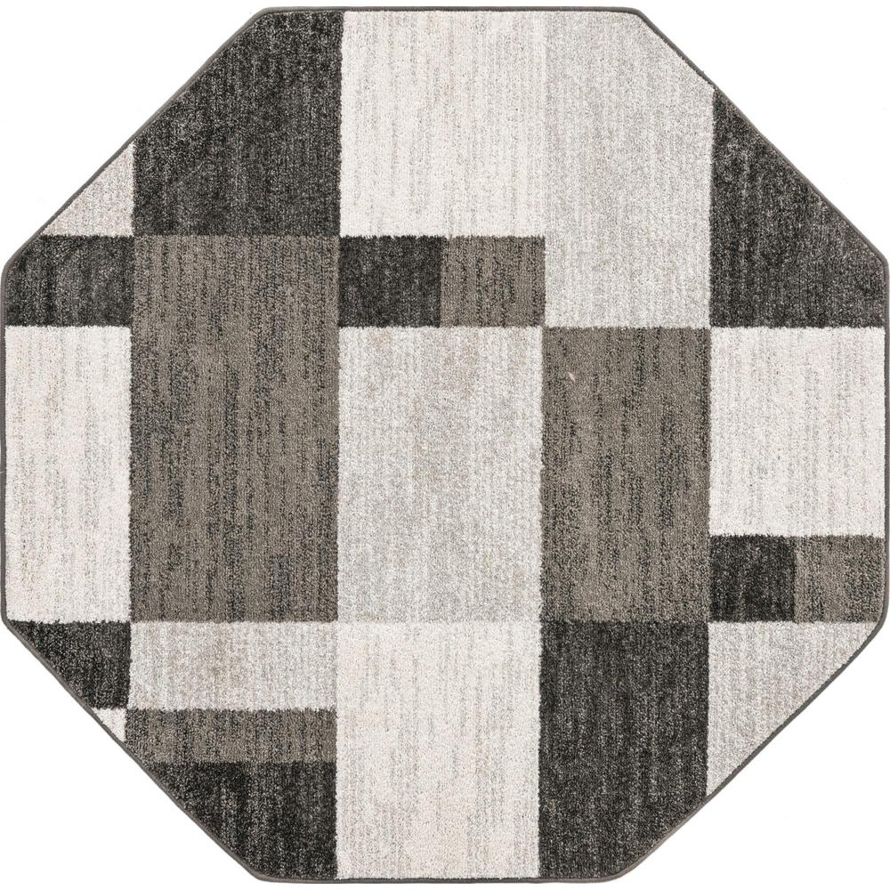 Autumn Collection, Area Rug, Gray, 5' 3" x 5' 3", Octagon. Picture 1
