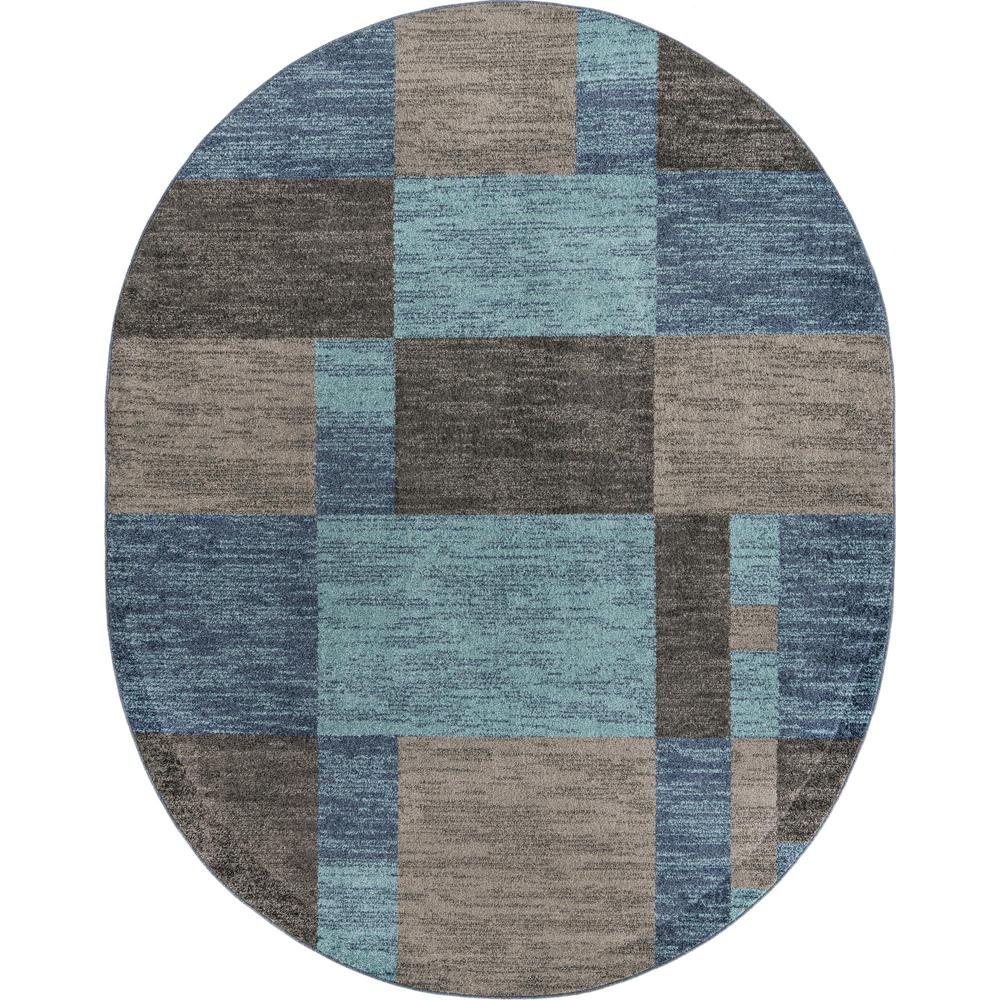 Autumn Collection, Area Rug, Blue Gray, 7' 10" x 10' 0", Oval. Picture 1