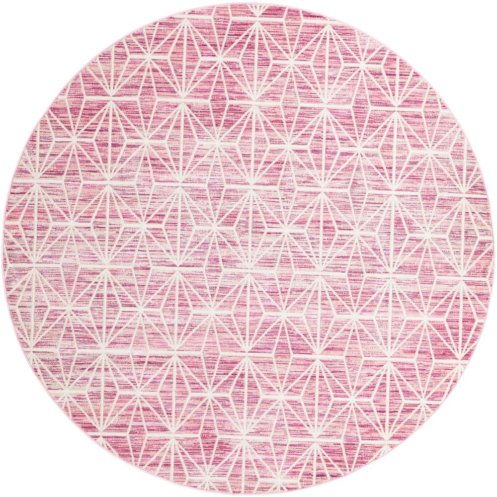 Uptown Fifth Avenue Area Rug 7' 10" x 7' 10", Round Pink. Picture 1