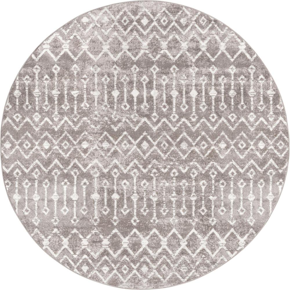 Unique Loom 7 Ft Round Rug in Gray (3161050). Picture 1