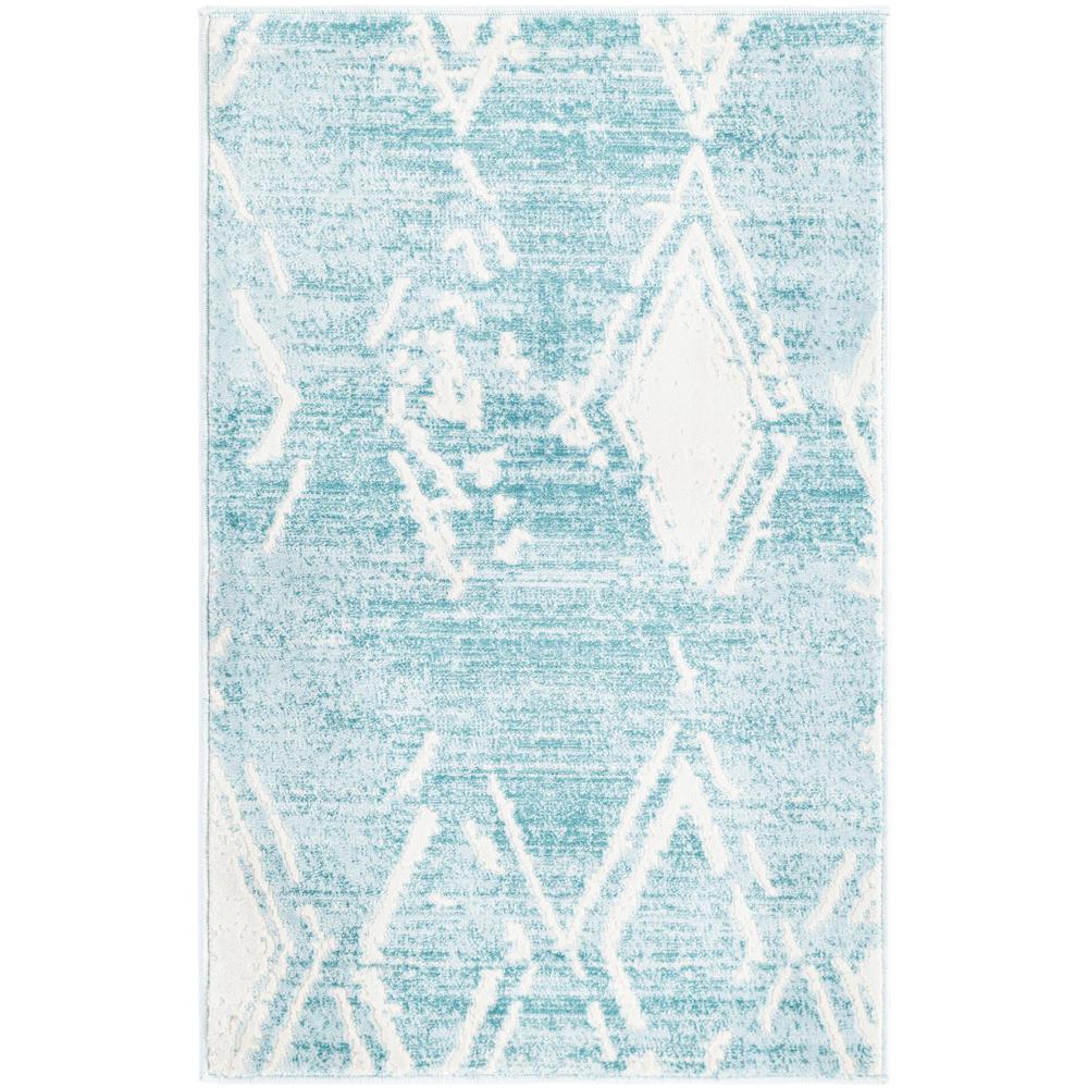 Uptown Carnegie Hill Area Rug 2' 0" x 3' 1", Rectangular Turquoise. Picture 1