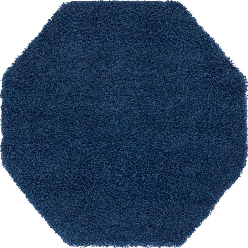 Unique Loom 4 Ft Octagon Rug in Navy Blue (3151322). Picture 1