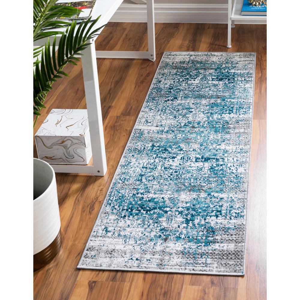 Unique Loom 6 Ft Runner in Blue (3149352). Picture 2