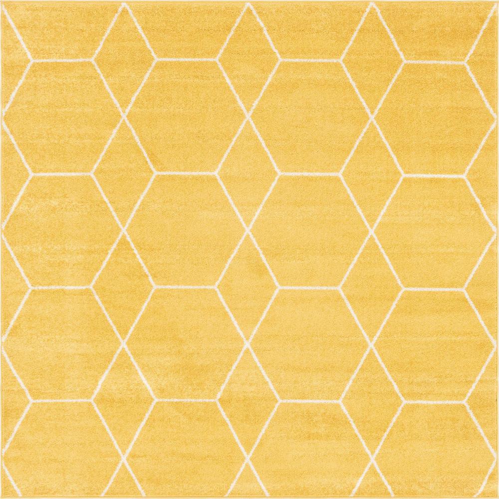 Unique Loom 7 Ft Square Rug in Yellow (3151631). Picture 1